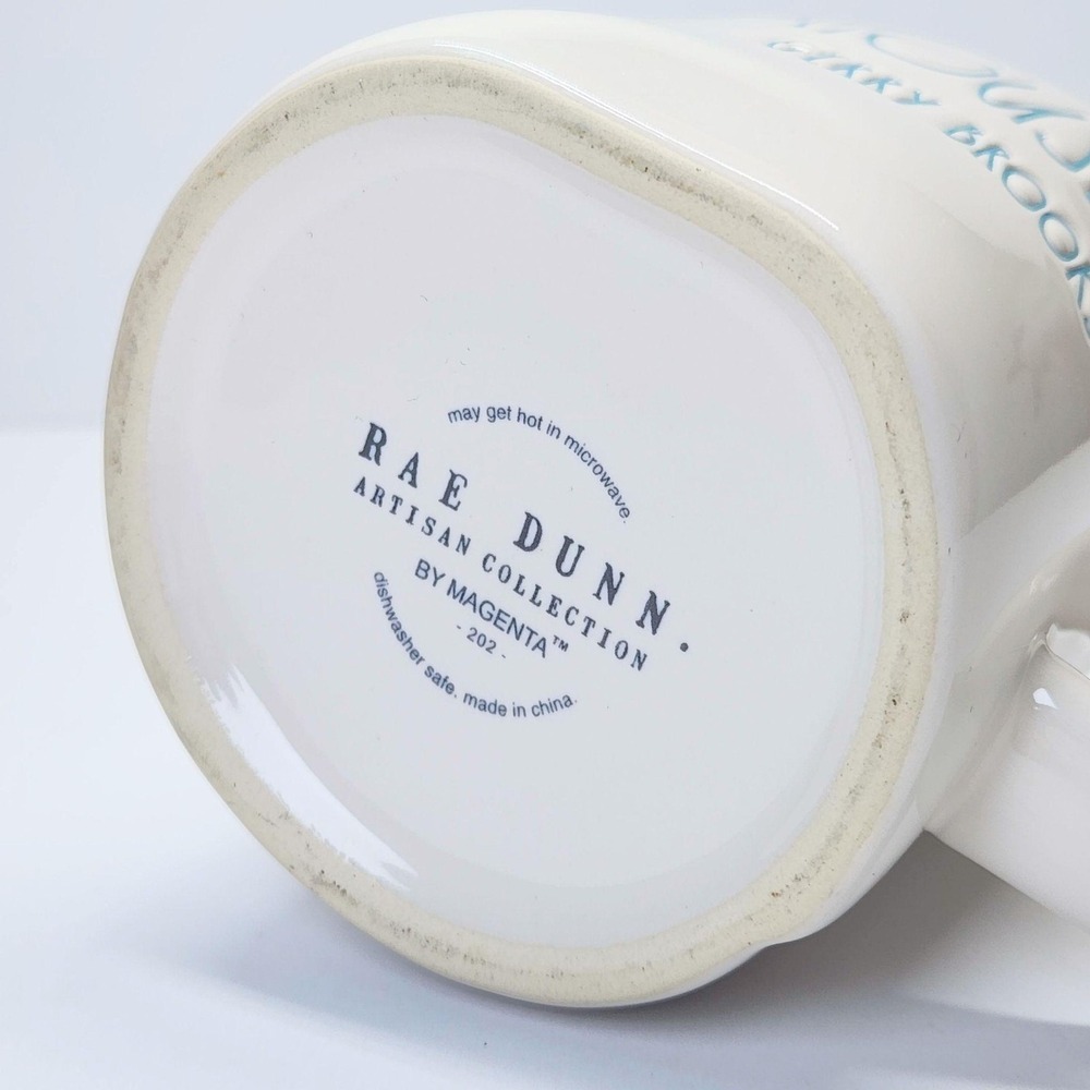 Rae Dunn Suriously Gerry Brooks Mug 20oz Ceramic Coffee Cup Blue Inside Artisan - Picture 3 of 9